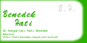 benedek hati business card